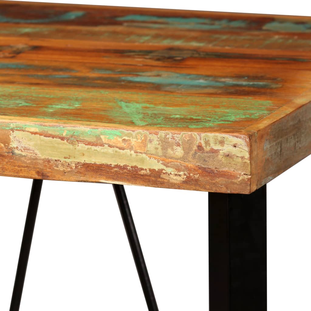 vidaXL Set mobilier bar, 3 piese lemn masiv reciclat și piele naturală