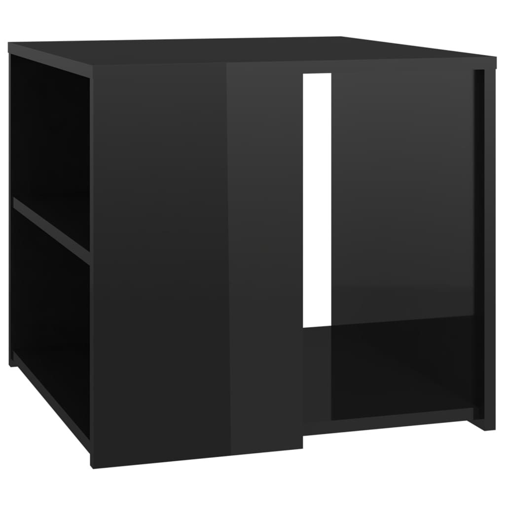 vidaXL Masă laterală, negru extralucios, 50x50x45 cm, PAL
