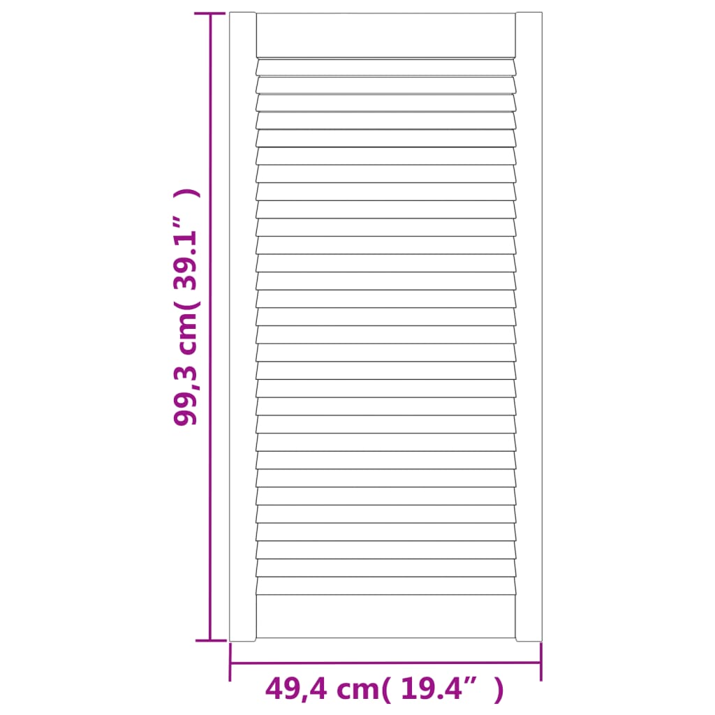 vidaXL Ușă de dulap design lambriu, alb, 99,3x49,4 cm, lemn masiv pin