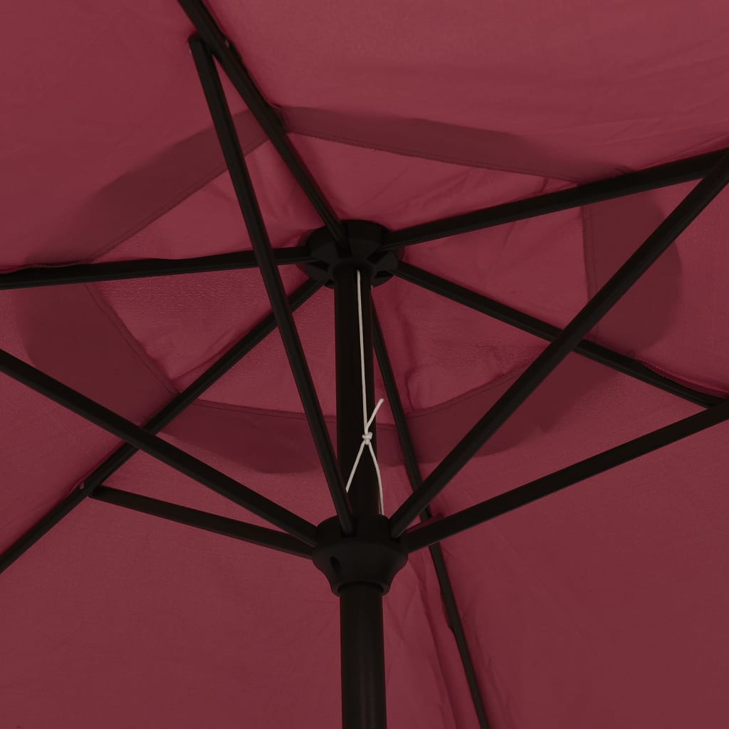 vidaXL Umbrelă de soare de exterior, stâlp metalic, roșu bordo, 300 cm