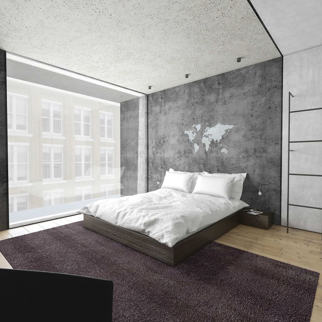 MiMi Innovations Decor perete harta lumii Luxury alb 130x78 cm lemn