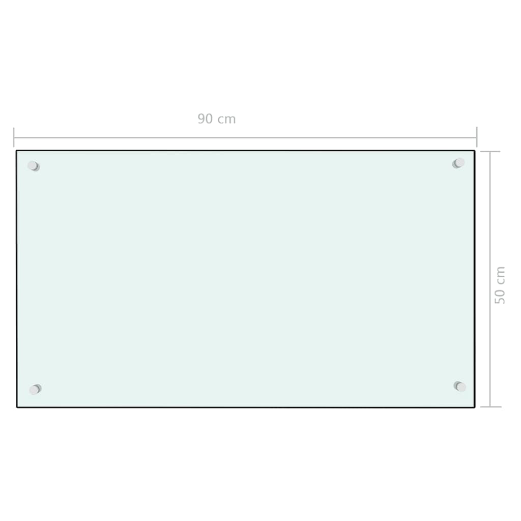 vidaXL Panou antistropi de bucătărie, alb, 90x50 cm, sticlă securizată