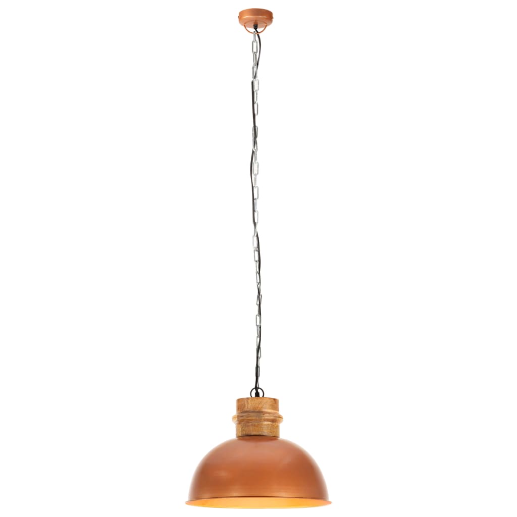 vidaXL Lampă suspendată industrială, cupru, 42 cm, mango, E27, rotund