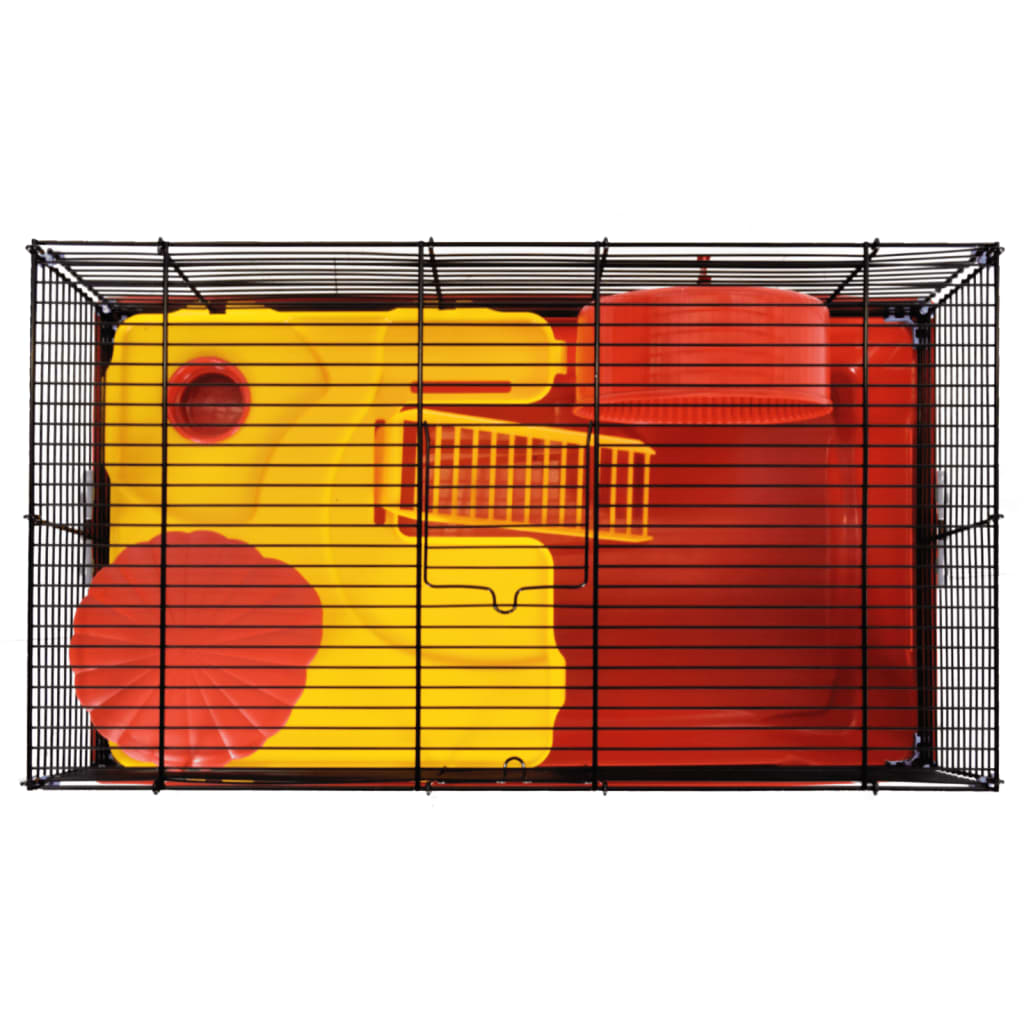 vidaXL Cușcă de hamsteri, roșu, 58x32x36 cm, polipropilenă și metal