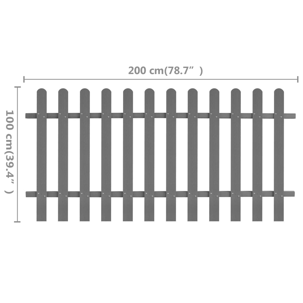 vidaXL Gard din șipci, 200 x 100 cm, WPC