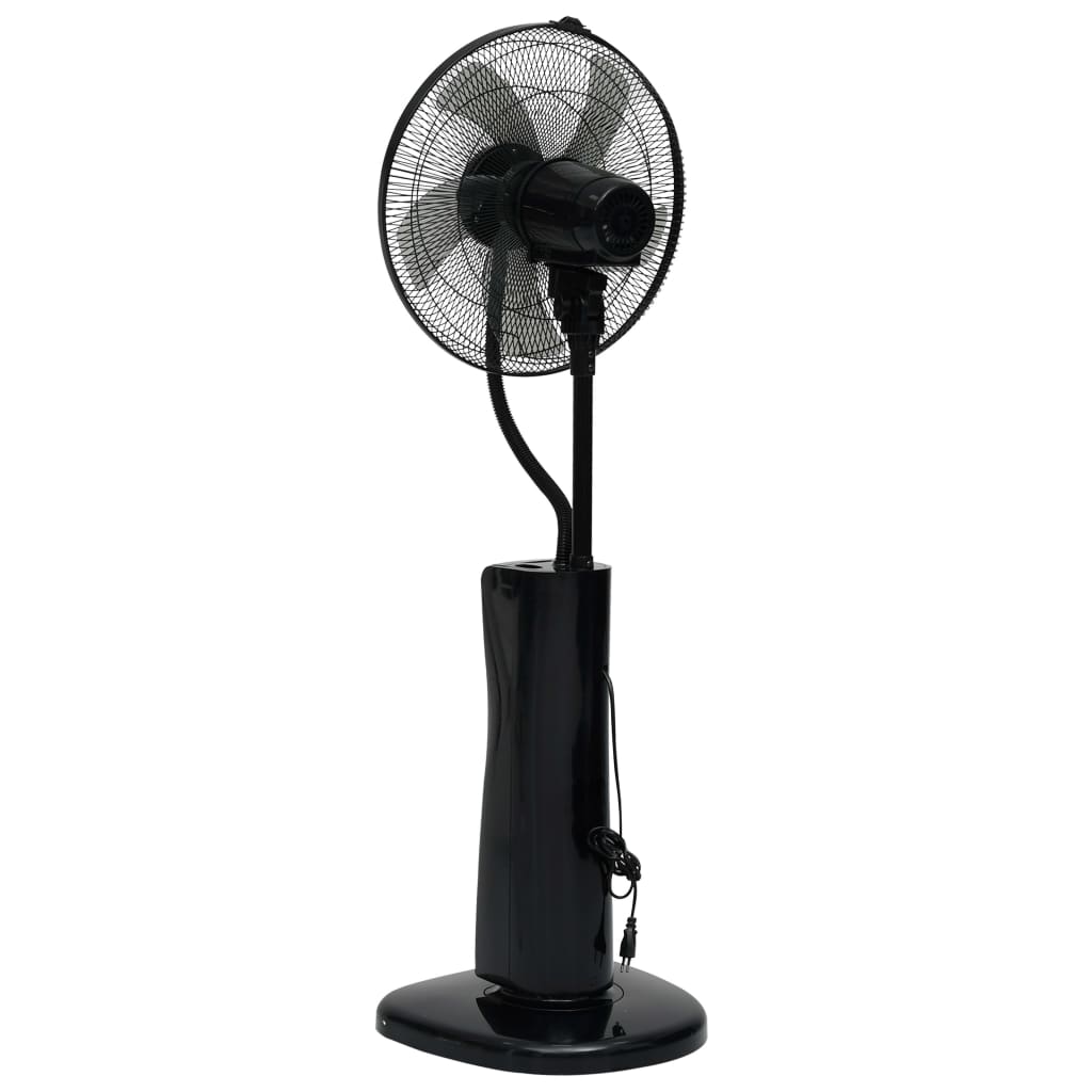 vidaXL Ventilator cu ceață, piedestal și telecomandă, negru