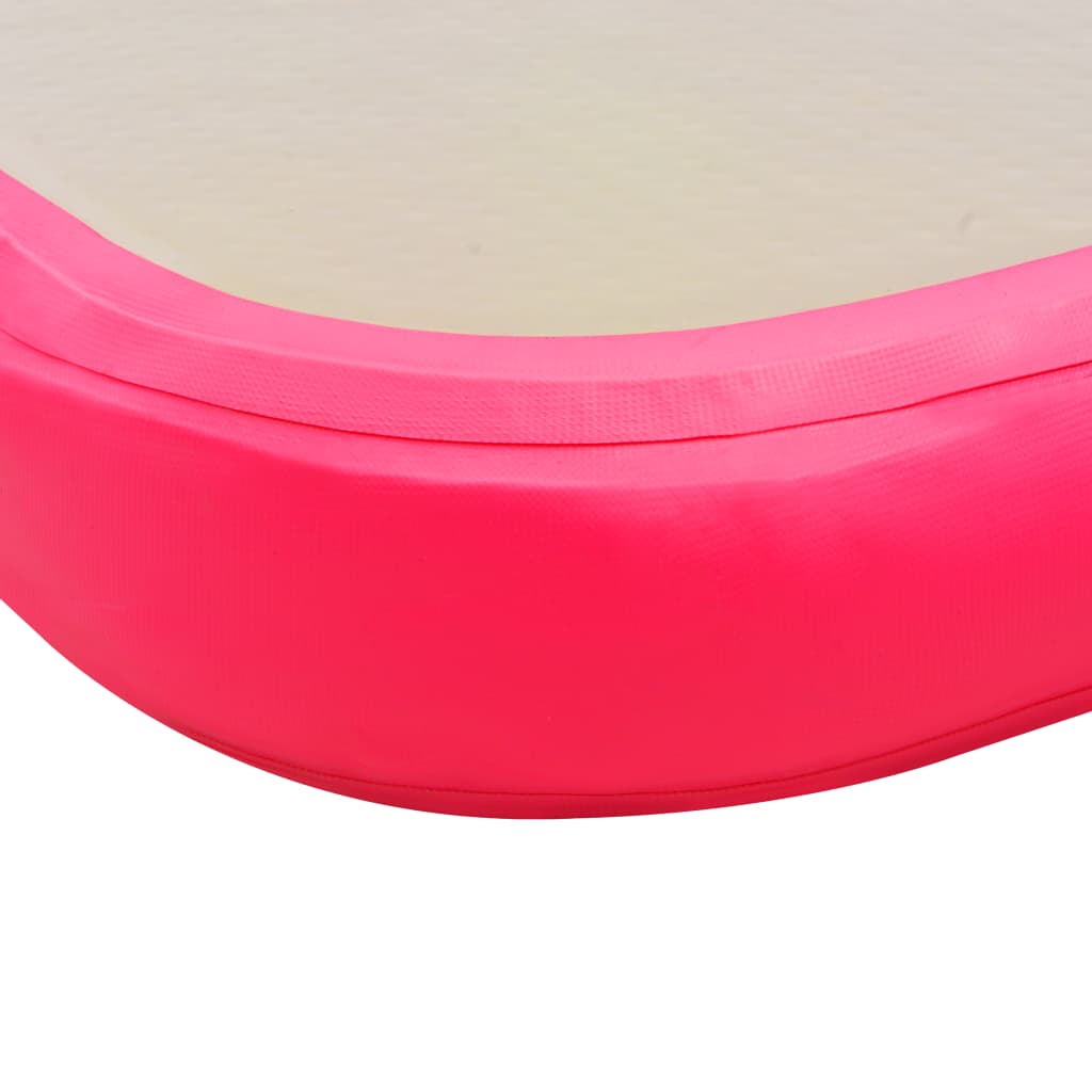 vidaXL Saltea gimnastică gonflabilă cu pompă roz 700x100x10cm PVC