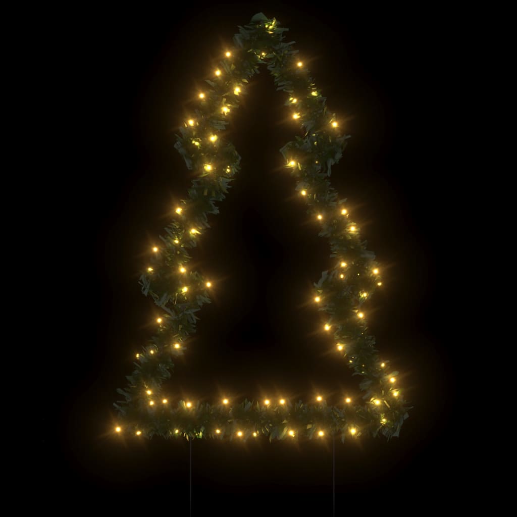 vidaXL Decorațiune brad cu lumini de Crăciun cu țăruși, 80 LED, 60 cm