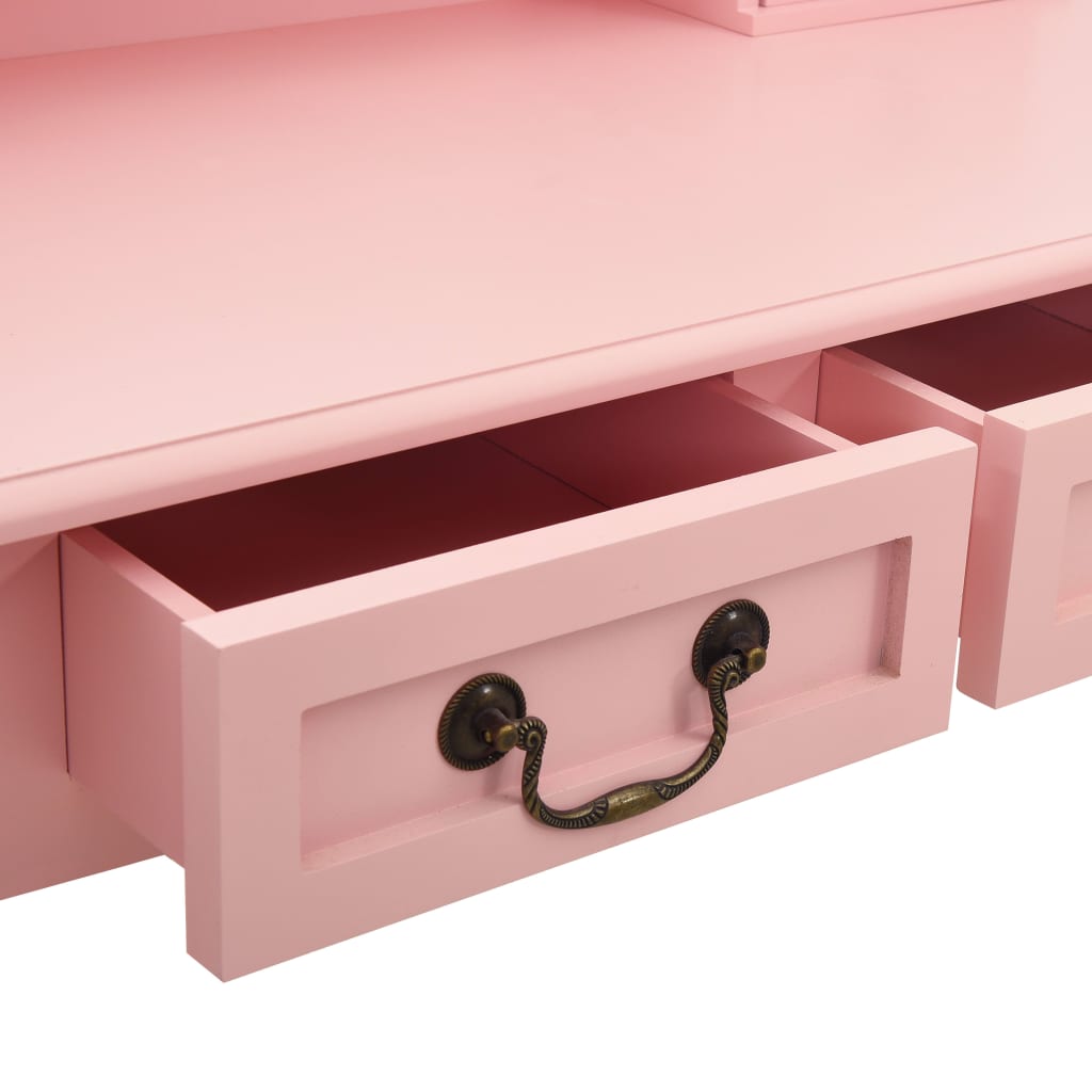 vidaXL Set masă de toaletă cu taburet roz 80x69x141 cm lemn paulownia