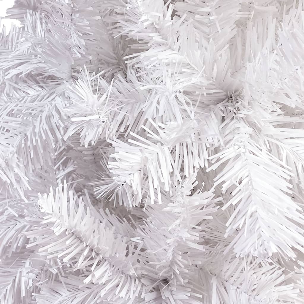 vidaXL Brad de Crăciun pre-iluminat slim, set globuri, alb, 240 cm