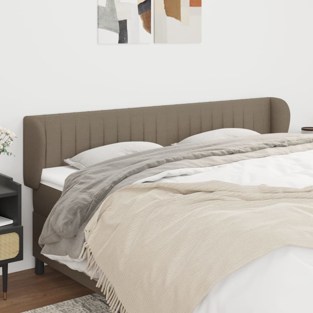 vidaXL Tăblie de pat cu aripioare gri taupe 183x23x78/88 cm textil