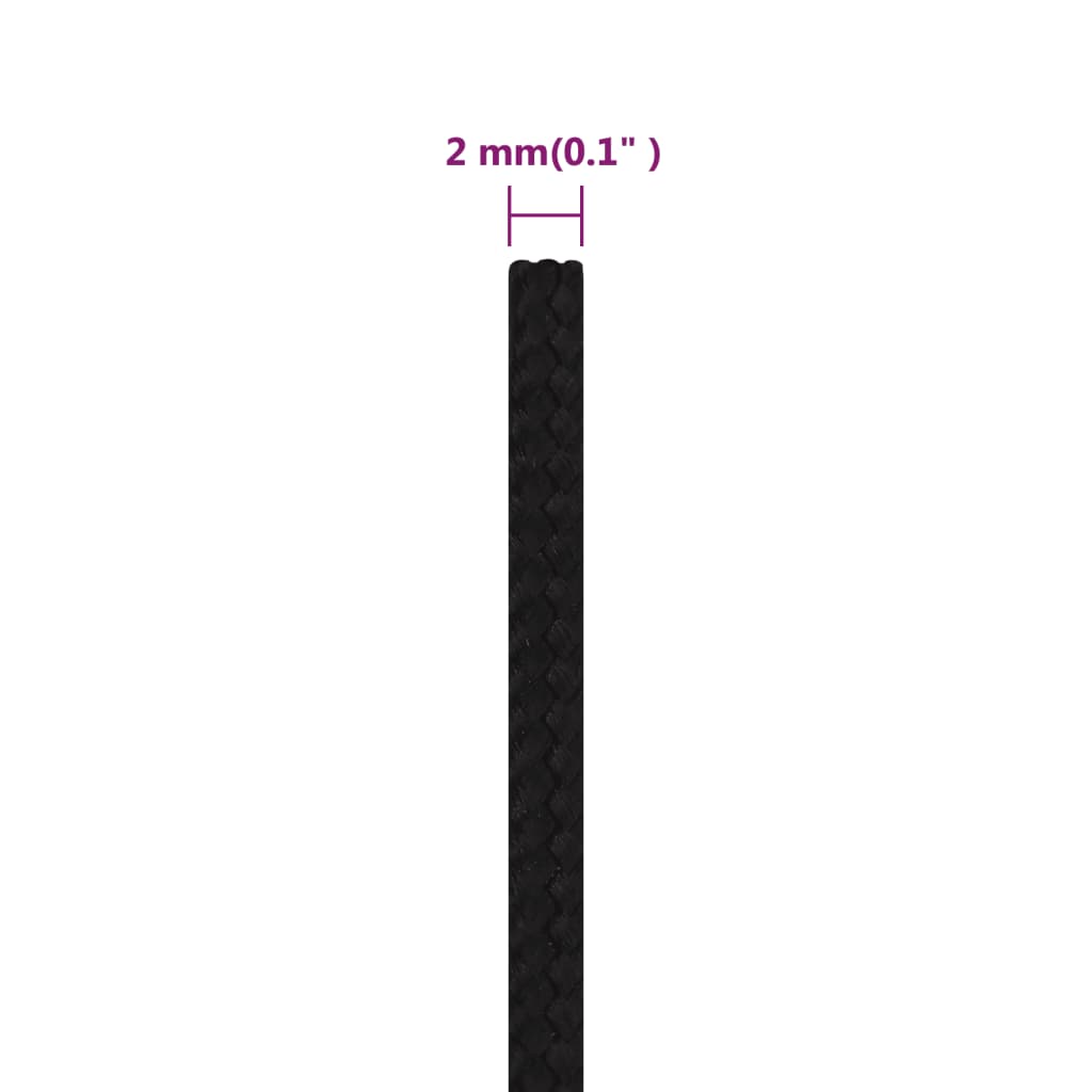 vidaXL Frânghie de lucru, negru, 2 mm, 25 m, poliester
