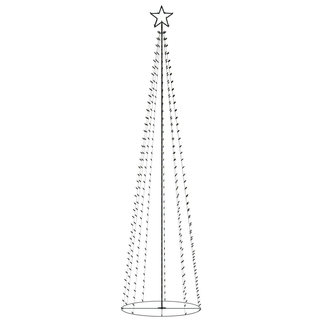 vidaXL Decorațiune brad de Crăciun conic 400 LED alb cald 100x360 cm