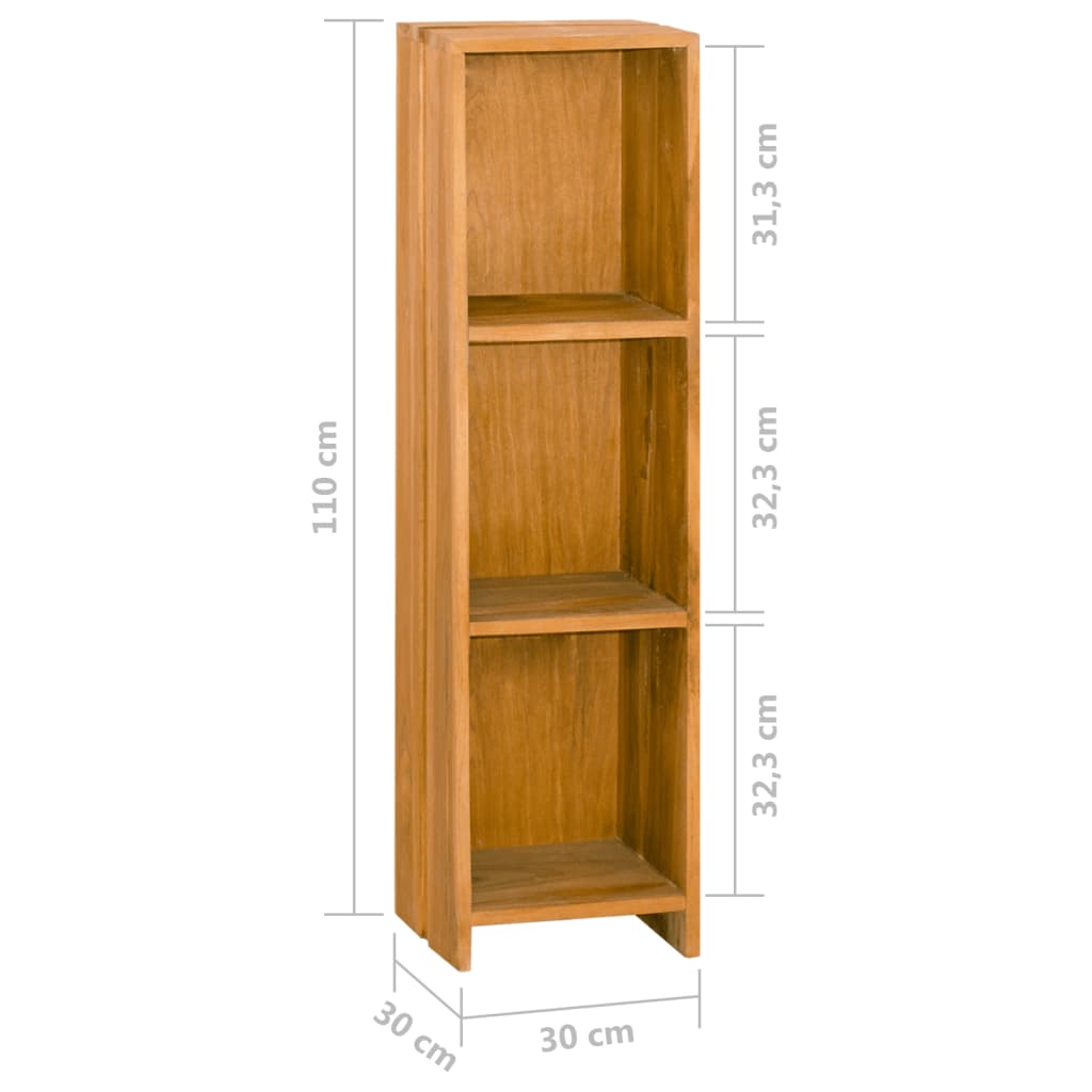 vidaXL Bibliotecă, 30x30x110 cm, lemn masiv de tec