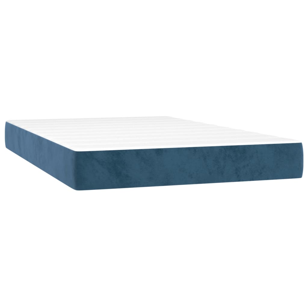 vidaXL Saltea de pat cu arcuri, albastru închis, 120x200x20 , catifea