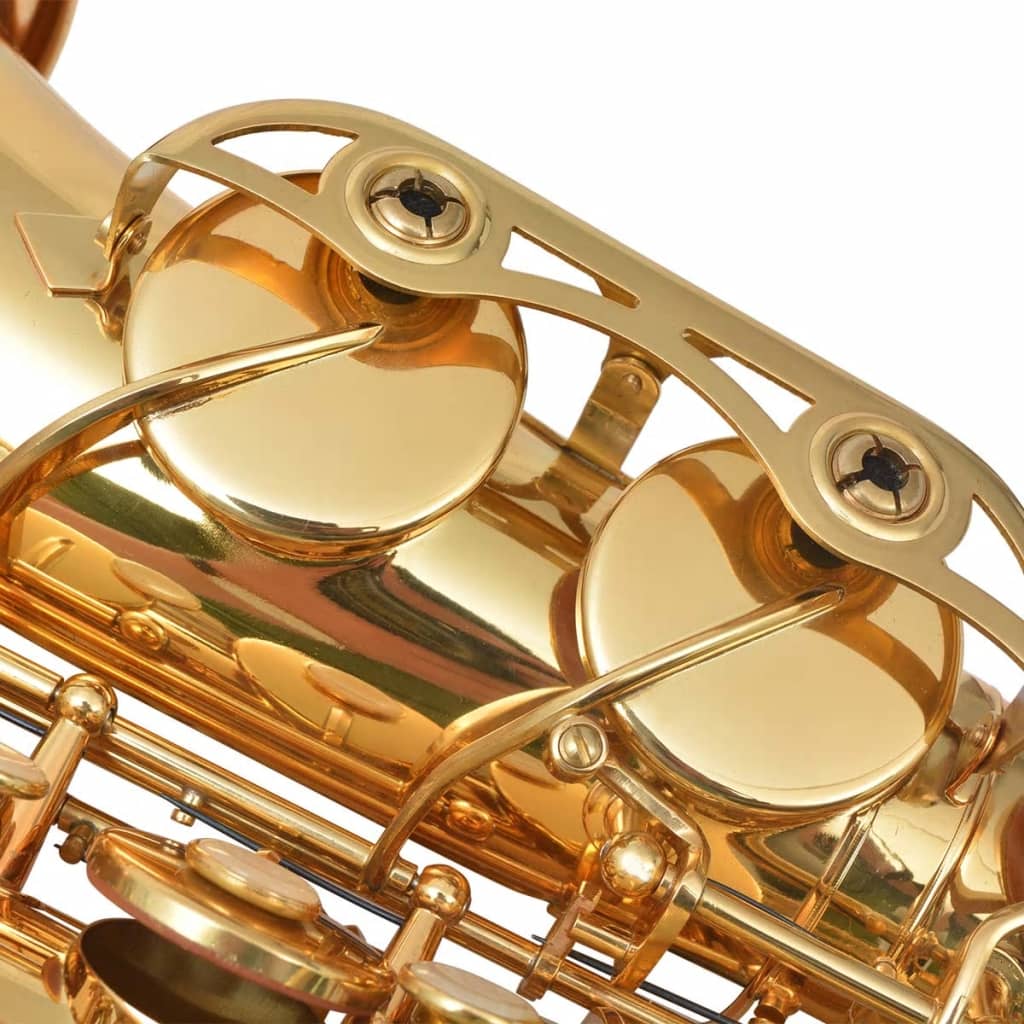 vidaXL Saxofon din alamă galbenă cu luciu auriu