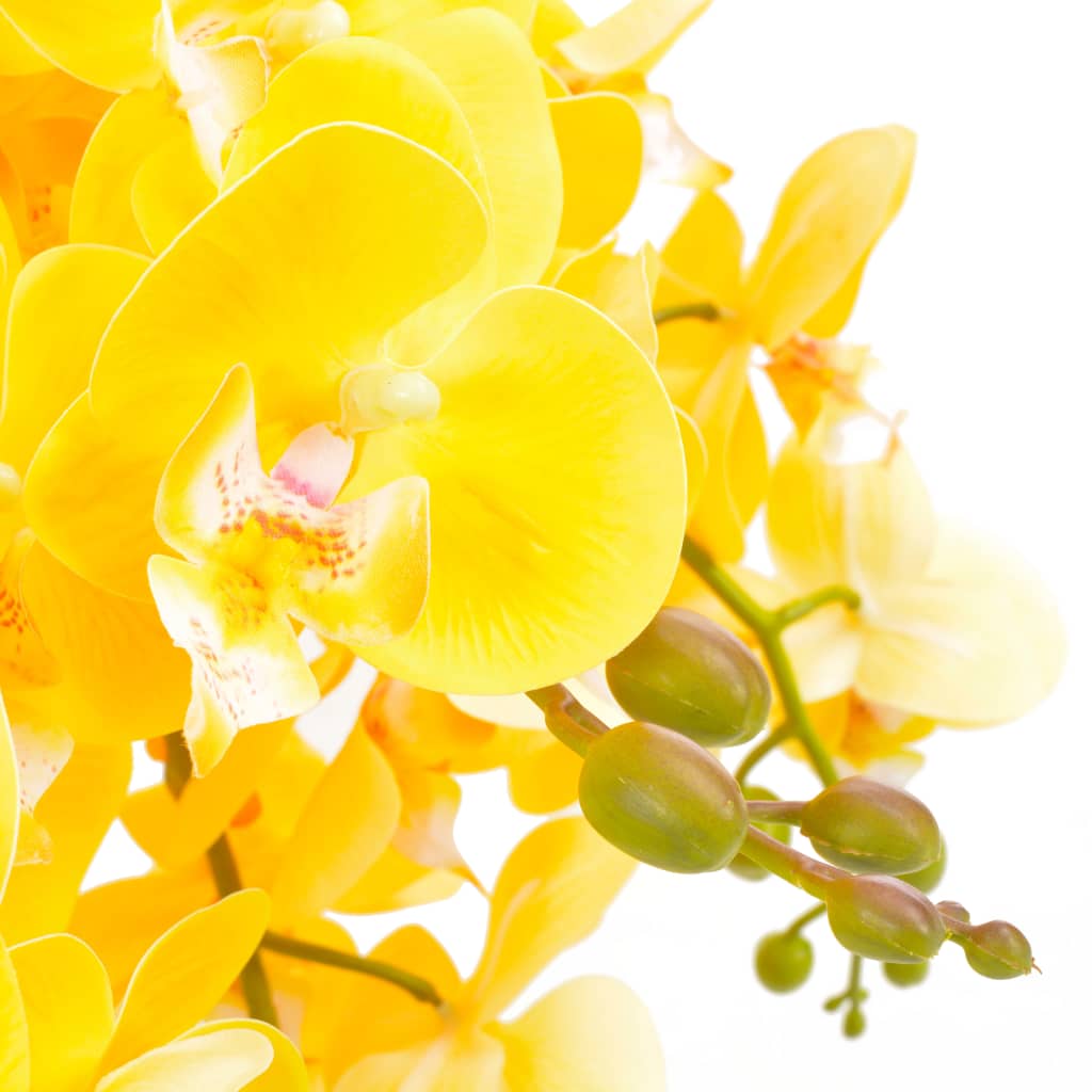 vidaXL Plantă artificială orhidee cu ghiveci, galben, 60 cm