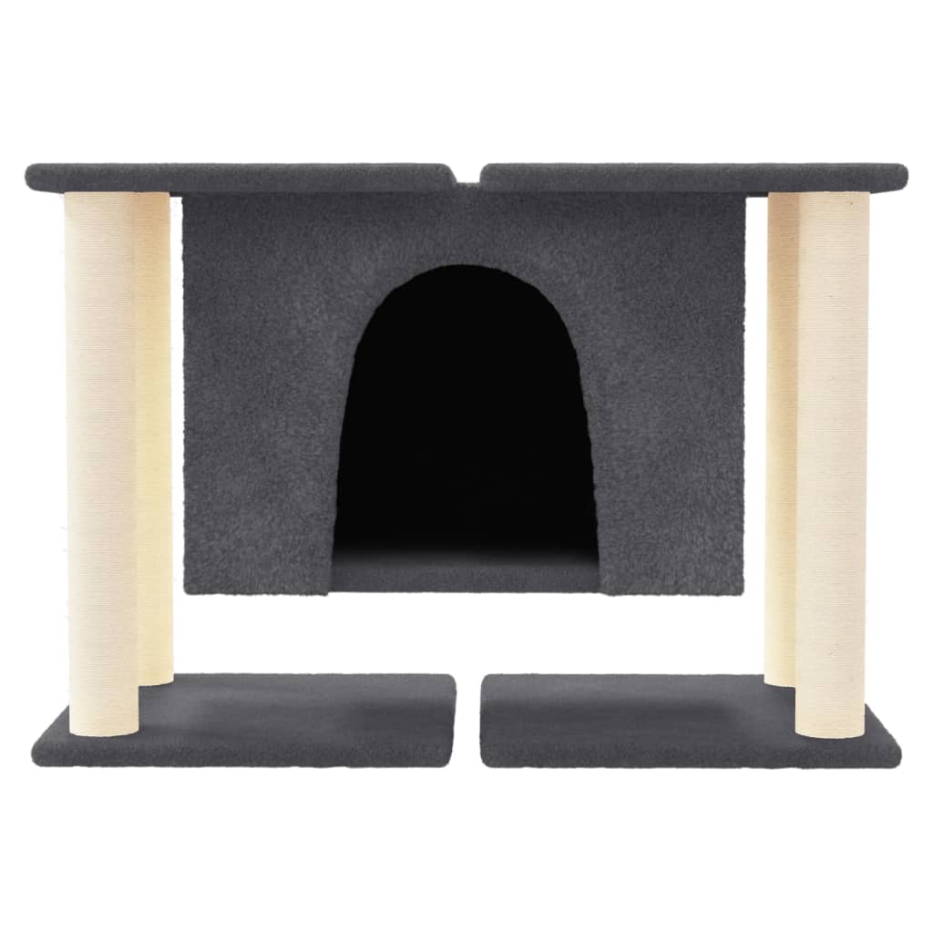 vidaXL Ansamblu de pisici, stâlpi din funie sisal, gri închis, 50 cm
