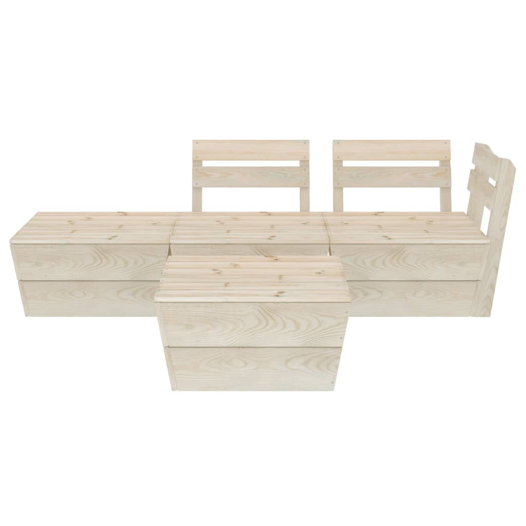 vidaXL Set de mobilier de grădină paleți, 4 piese, lemn molid tratat