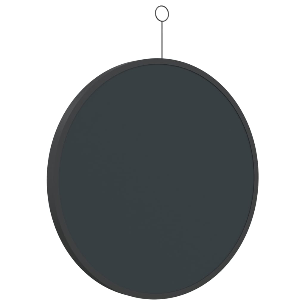 vidaXL Oglindă suspendată cu agățătoare, negru, 50 cm