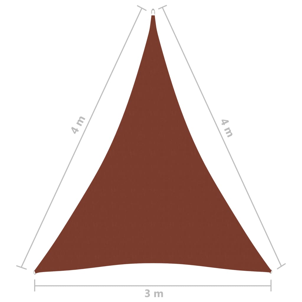 vidaXL Parasolar, cărămiziu, 3x4x4m, țesătură oxford, triunghiular