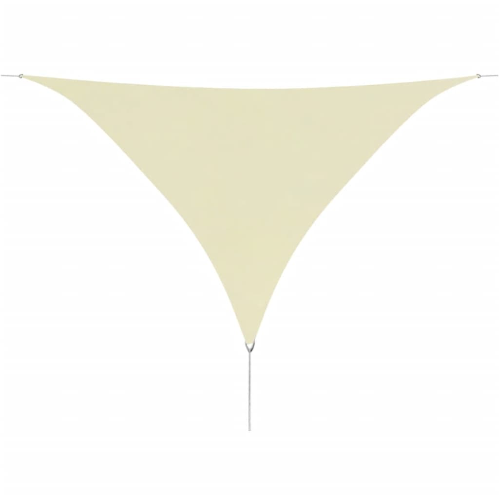vidaXL Parasolar din țesătură oxford, triunghiular, 5 x 5 x 5 m, crem