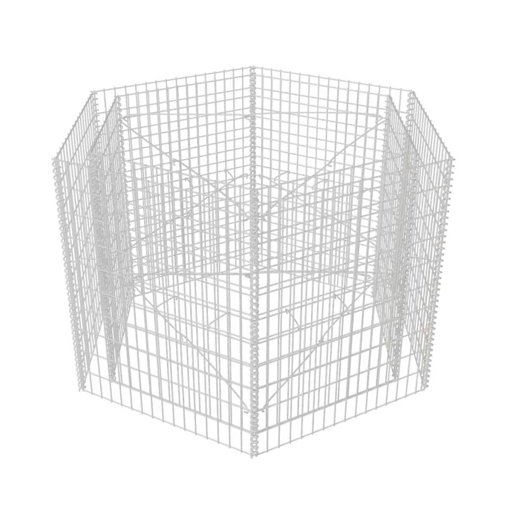 vidaXL Strat înălțat gabion hexagonal, 160 x 140 x 100 cm