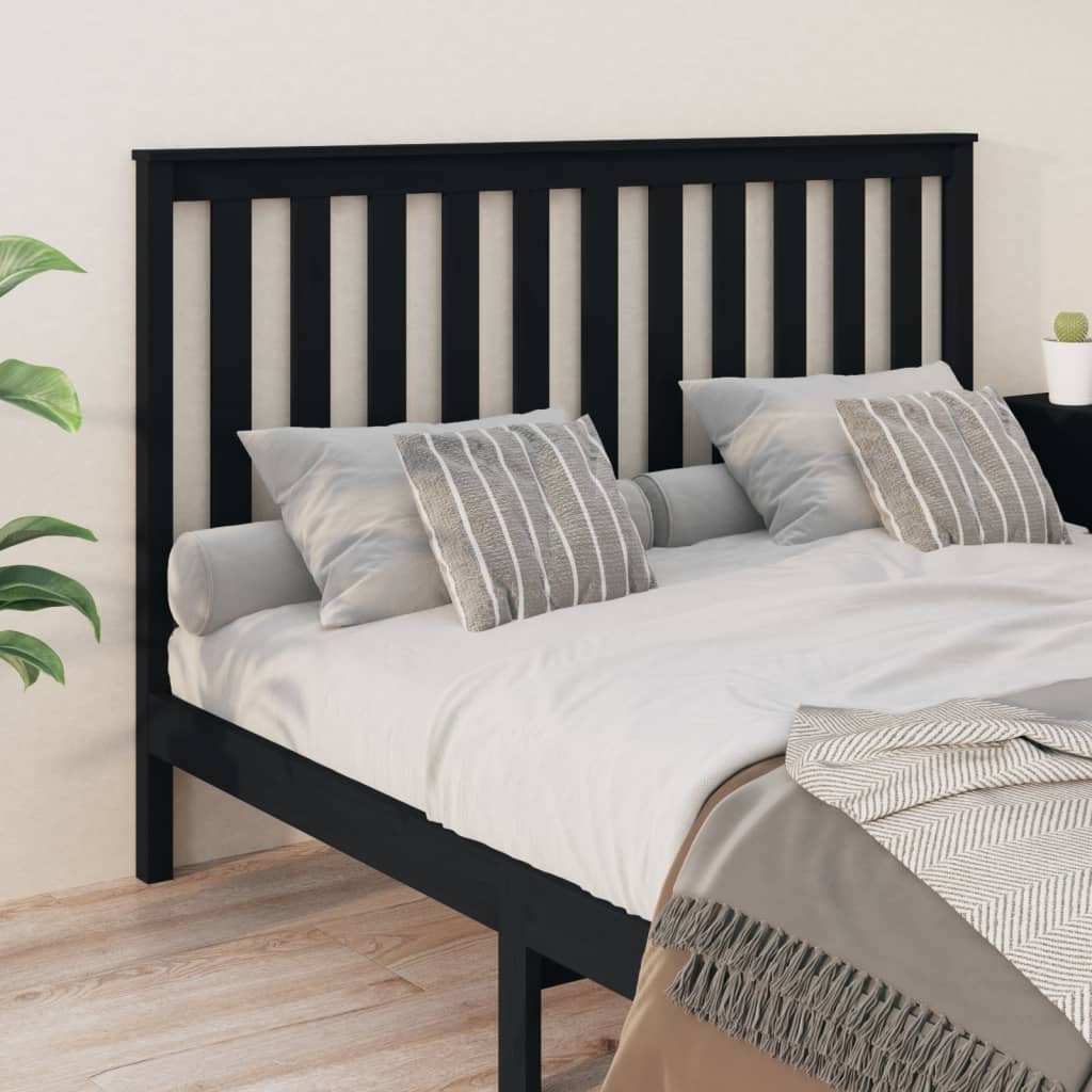 vidaXL Tăblie de pat, negru, 166x6x101 cm, lemn masiv de pin