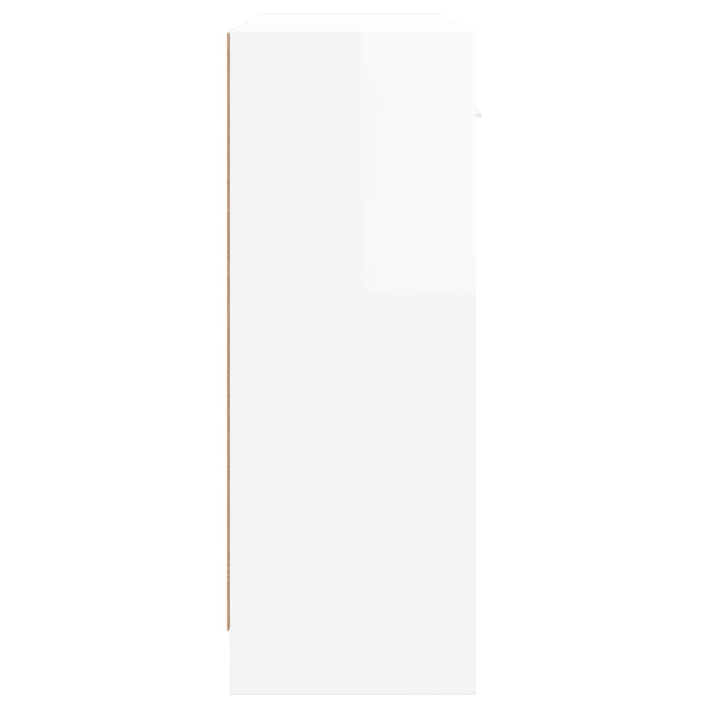 vidaXL Servantă, alb extralucios, 91x28x75 cm, lemn prelucrat