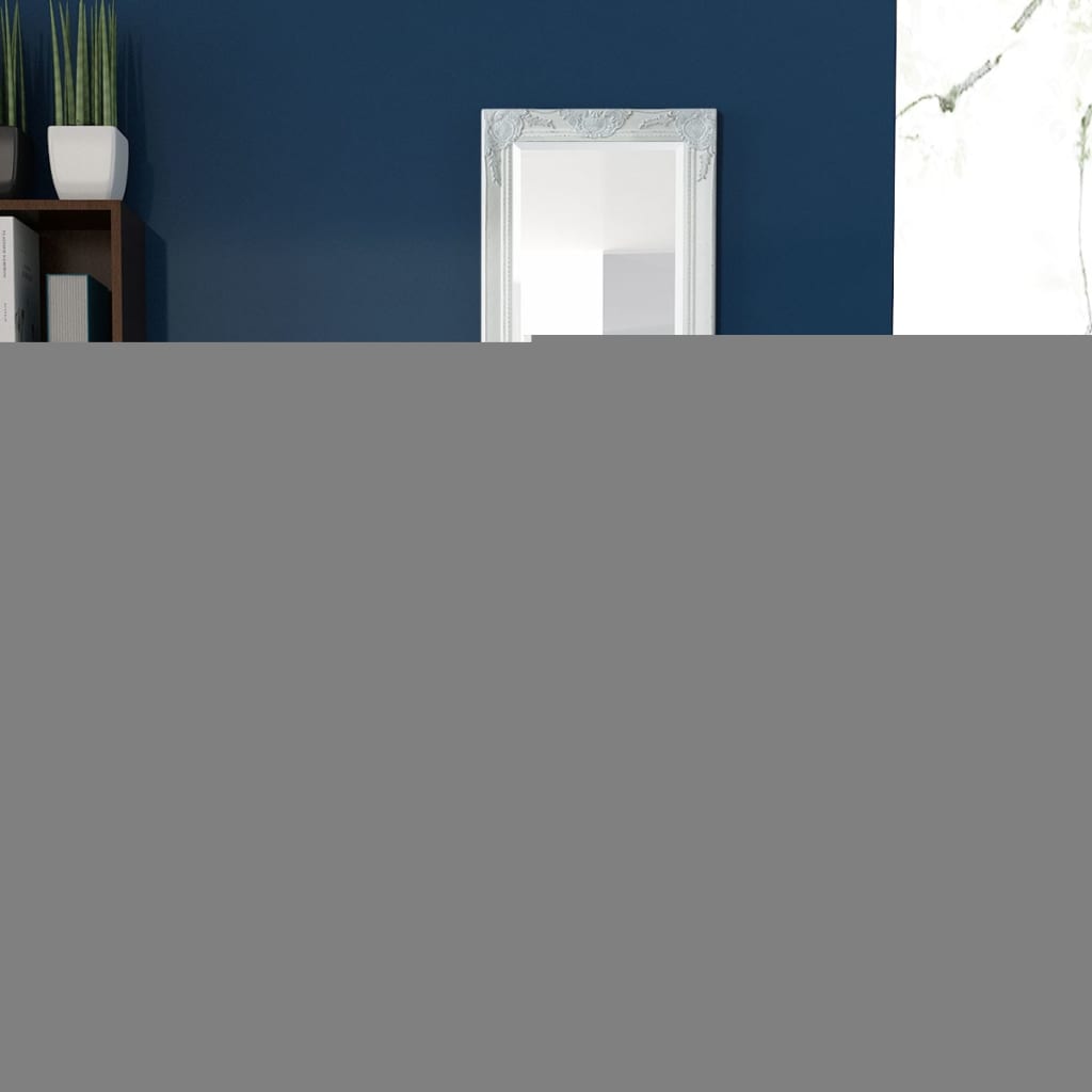 vidaXL Oglindă verticală în stil baroc, 140 x 50 cm, alb