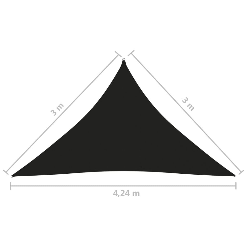 vidaXL Parasolar, negru, 3x3x4,24 m, țesătură oxford, triunghiular