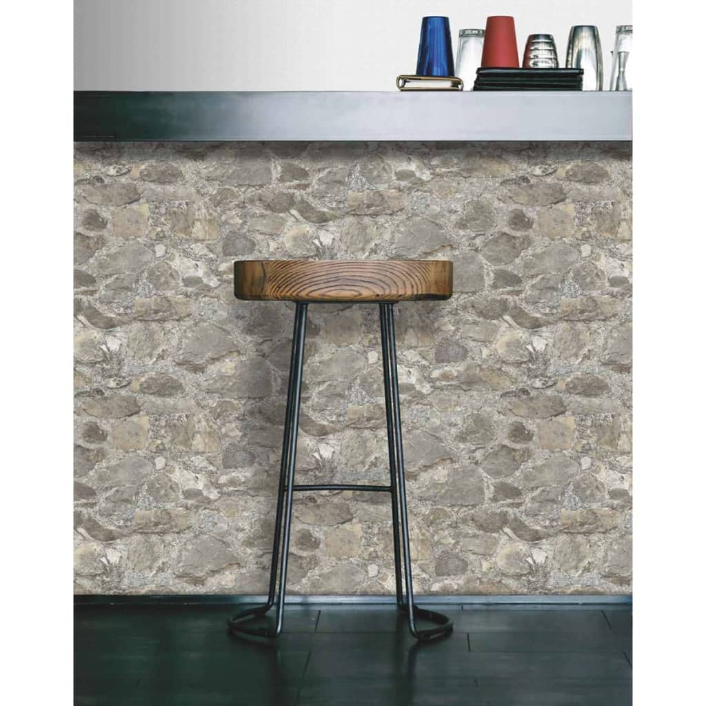 RoomMates Tapet cu decojire și lipire gri piatră decolorată RMK9096WP