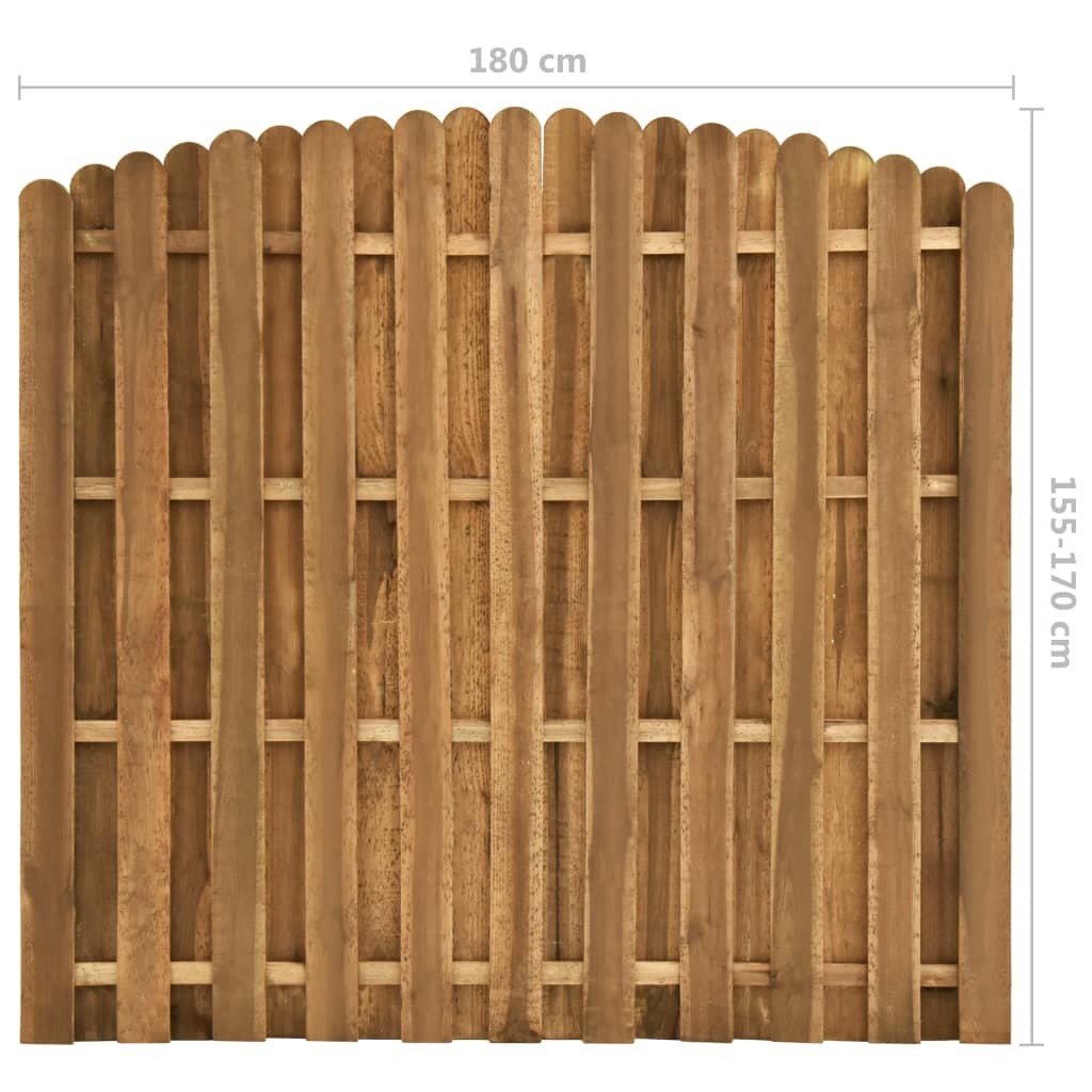 vidaXL Panou de gard cu șipci alternative, 180x(155-170) cm, lemn pin