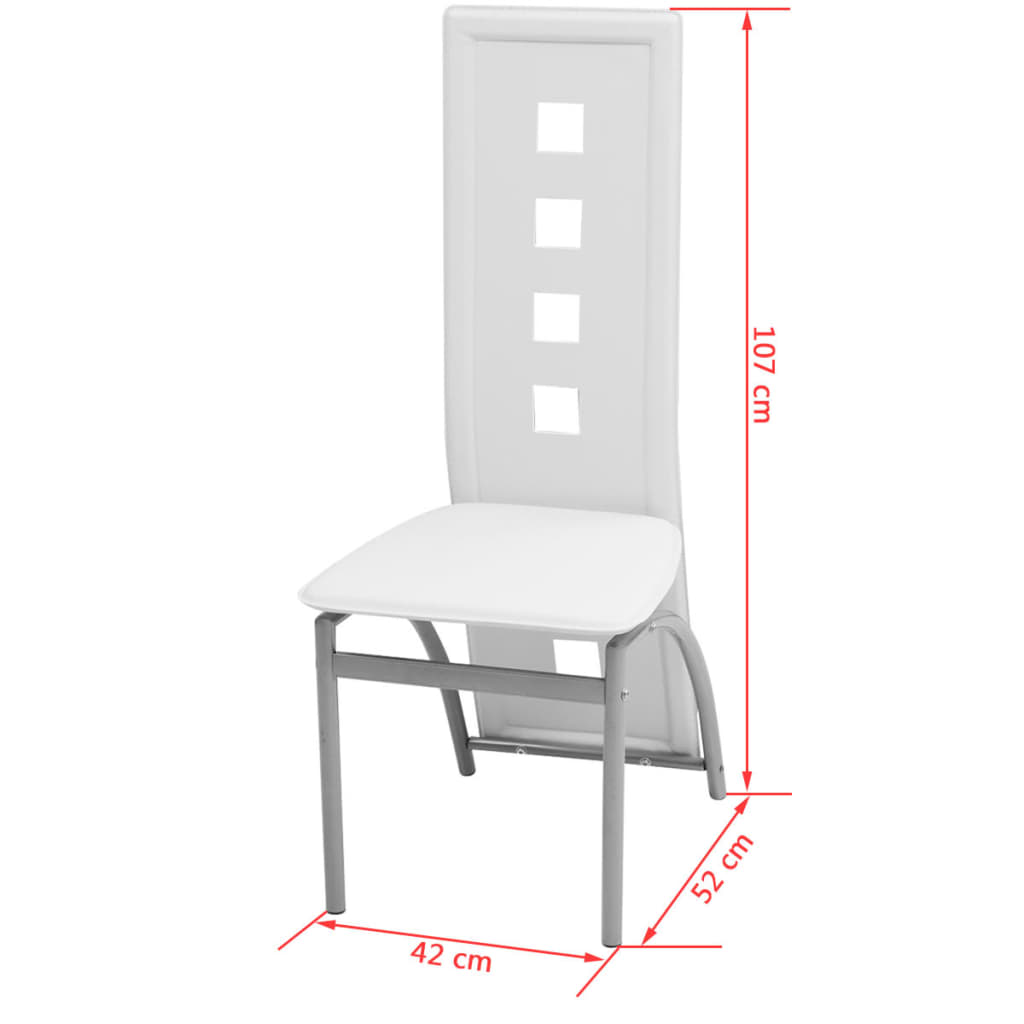 vidaXL Set masă și scaune de bucătărie, 7 piese, alb