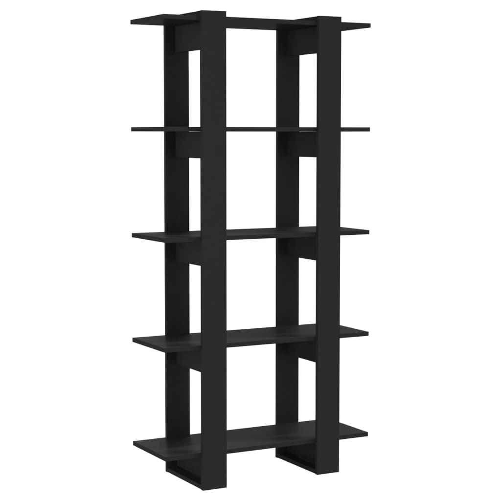 vidaXL Bibliotecă/Separator cameră, negru, 80x30x160 cm, PAL