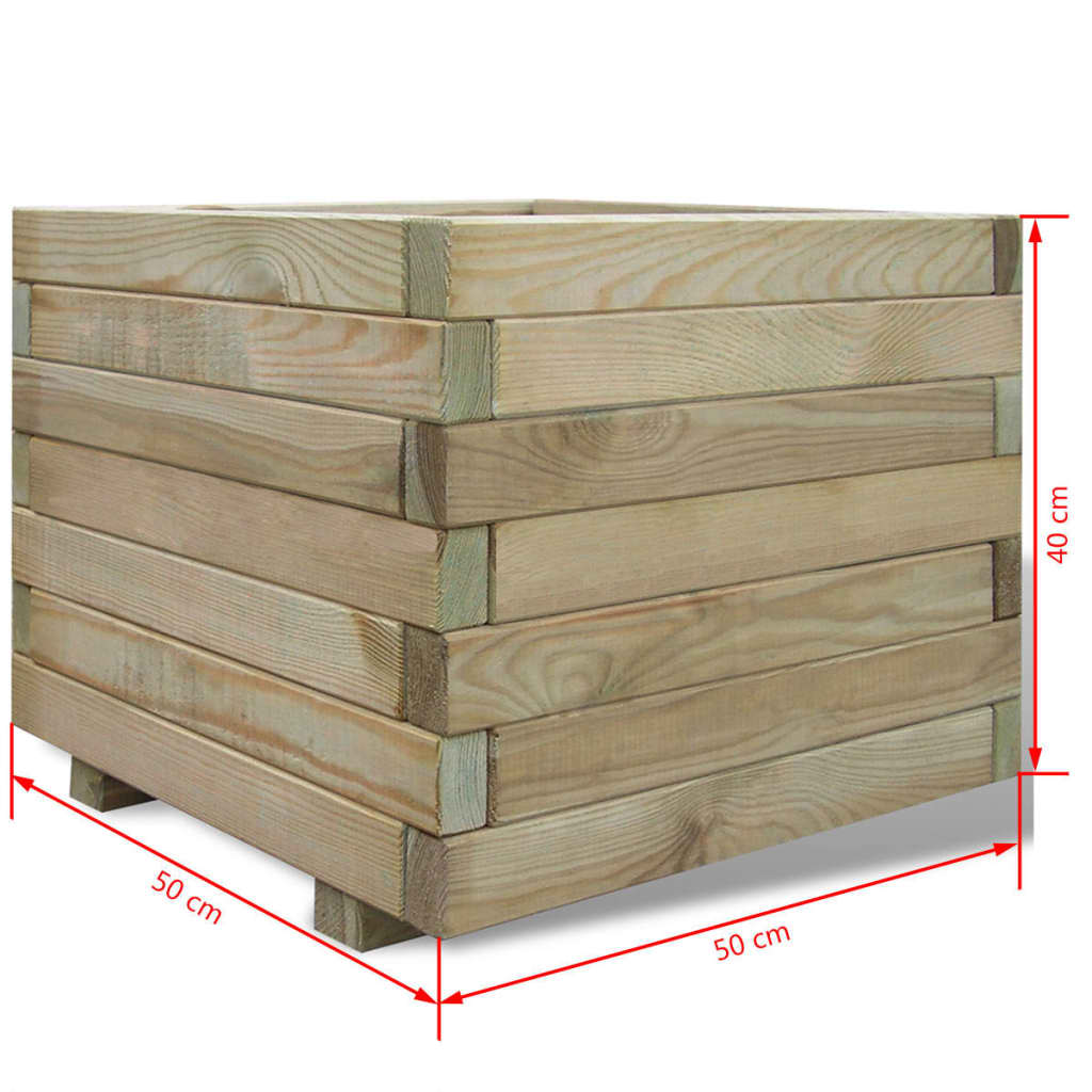 vidaXL Stratat înălțat, 50x50x40 cm, lemn, pătrat