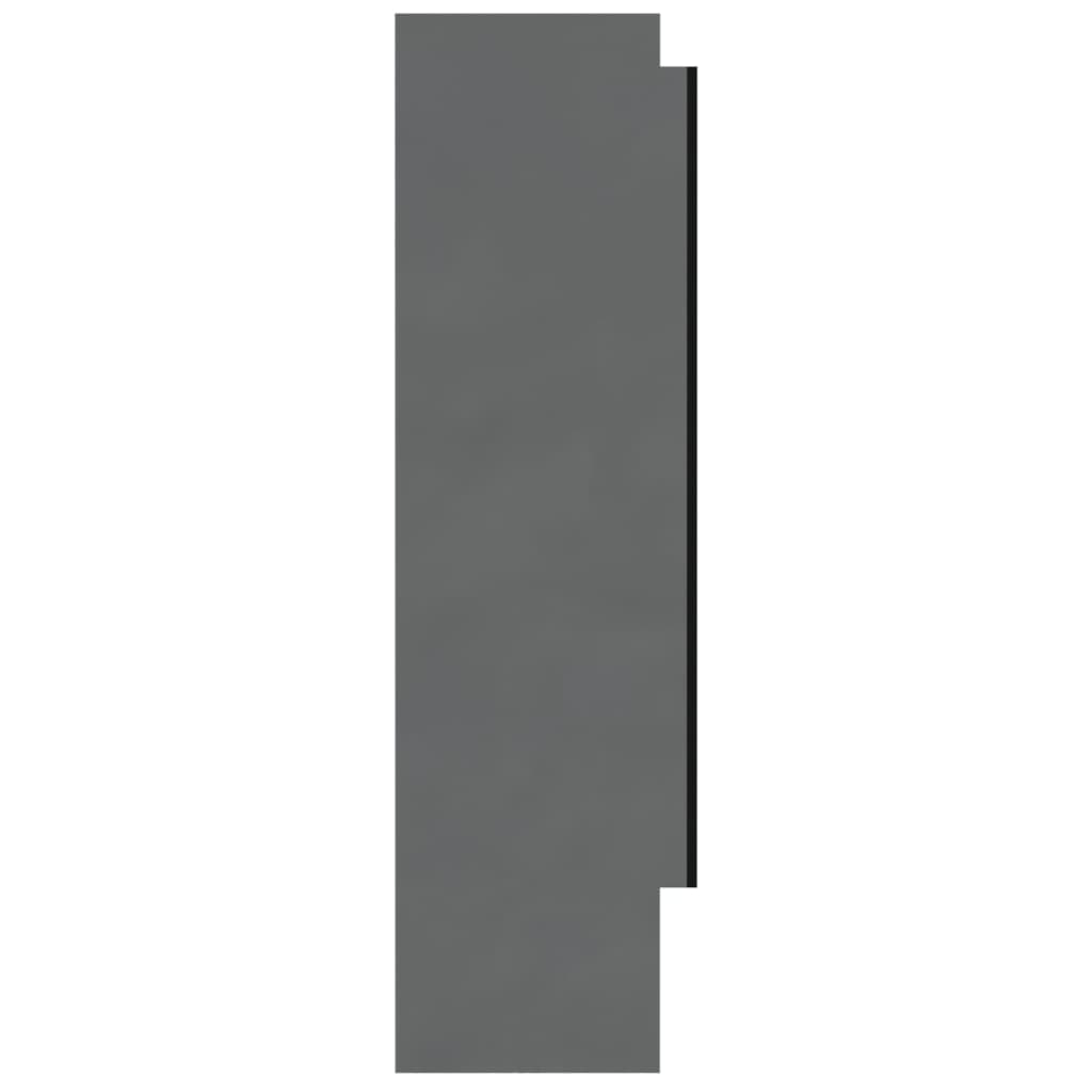 vidaXL Dulap de baie cu oglindă, gri strălucitor, 80x15x60 cm, MDF