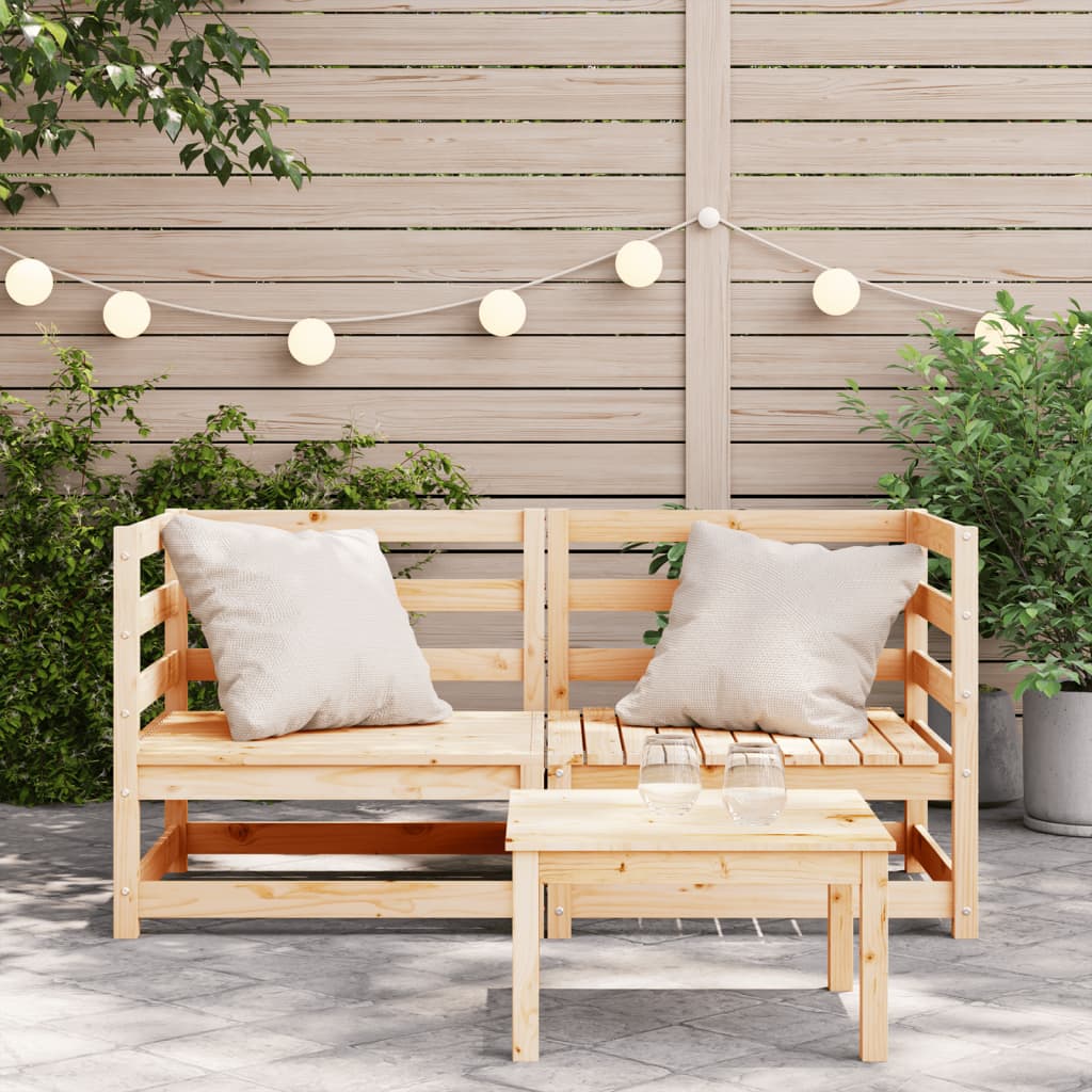 vidaXL Canapele de colț de grădină, 2 buc., 70x70x67 cm lemn masiv pin