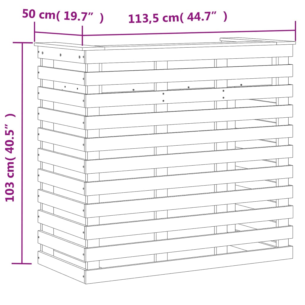 vidaXL Masă de bar pentru exterior, 113,5x50x103 cm, lemn masiv de pin