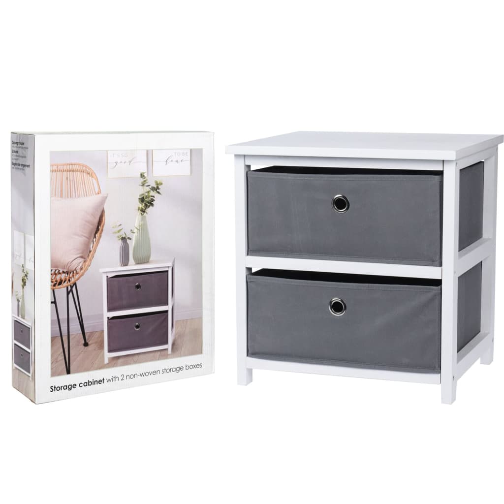 441895 H&S Collection Storage Cabinet with 2 Drawers MDF