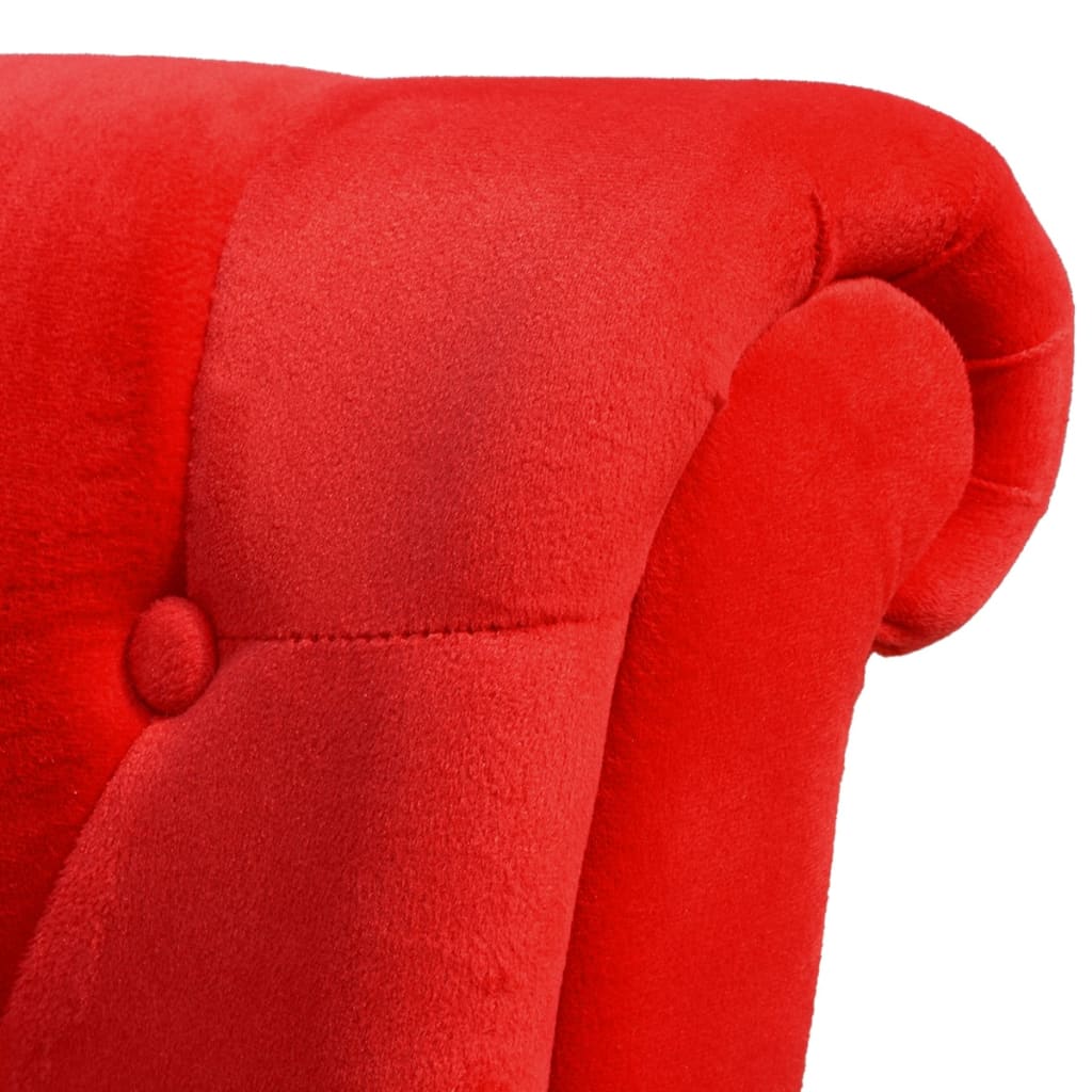 vidaXL Fotoliu cu spătar înalt, roșu, material textil