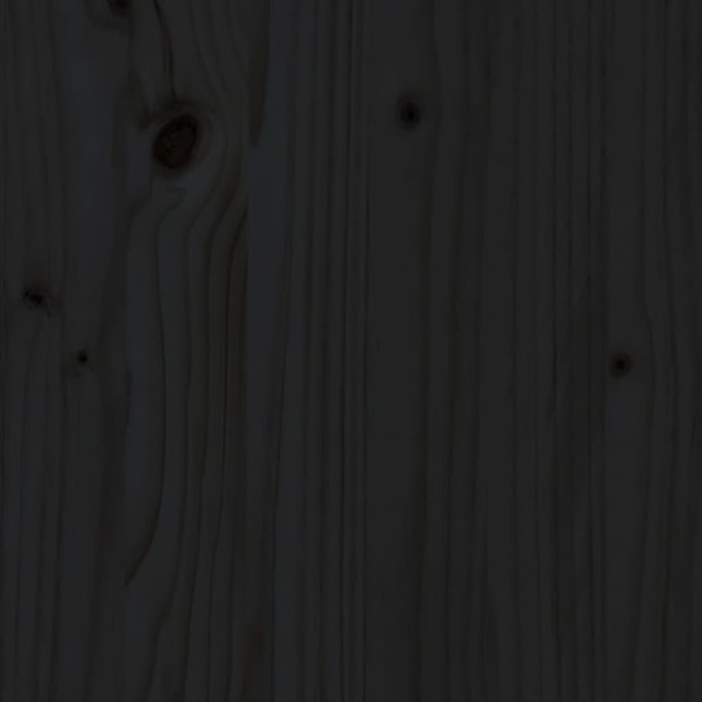 vidaXL Pat de zi extensibil, negru, 2x(100x200) cm, lemn masiv de pin