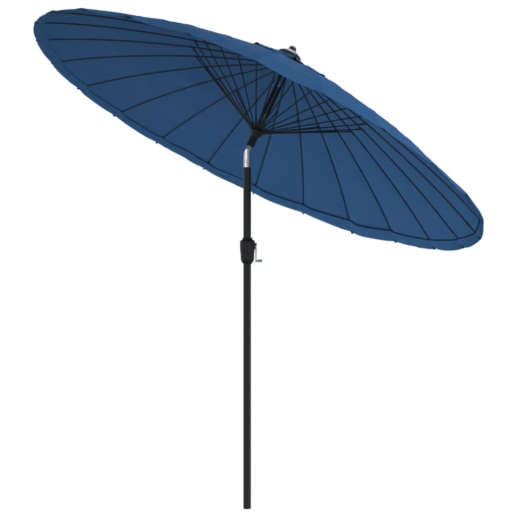 vidaXL Umbrelă de soare de exterior, stâlp aluminiu, azuriu, 270 cm