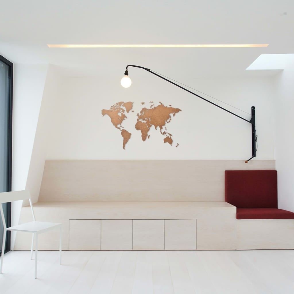 MiMi Innovations Decor perete harta lumii Luxury maro 90 x 54 cm lemn