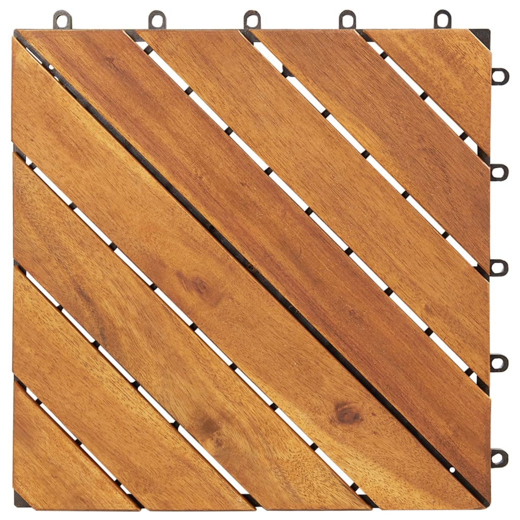 vidaXL Plăci pardoseală, 10 buc., 30x30 cm, lemn masiv de acacia