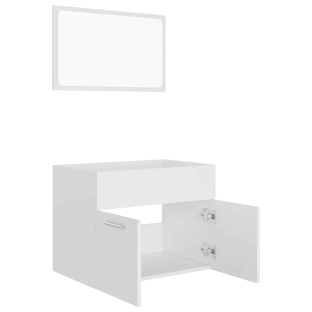 vidaXL Set mobilier de baie, 2 piese, alb, PAL