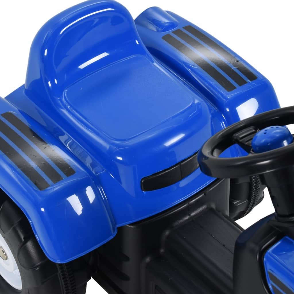 vidaXL Tractor pentru copii cu pedale, albastru