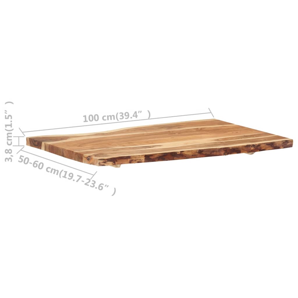 vidaXL Blat de masă, 100x(50-60)x3,8 cm, lemn masiv de acacia