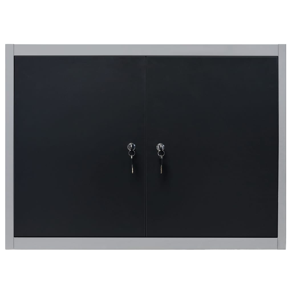 vidaXL Dulap de perete pentru unelte gri & negru metal stil industrial