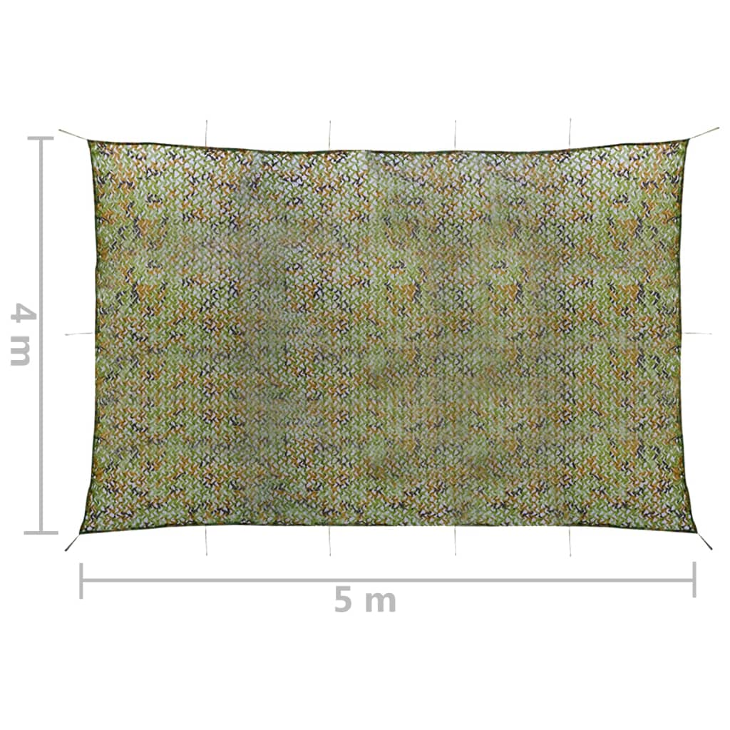 vidaXL Plasă de camuflaj cu geantă de depozitare, verde, 4x5 m